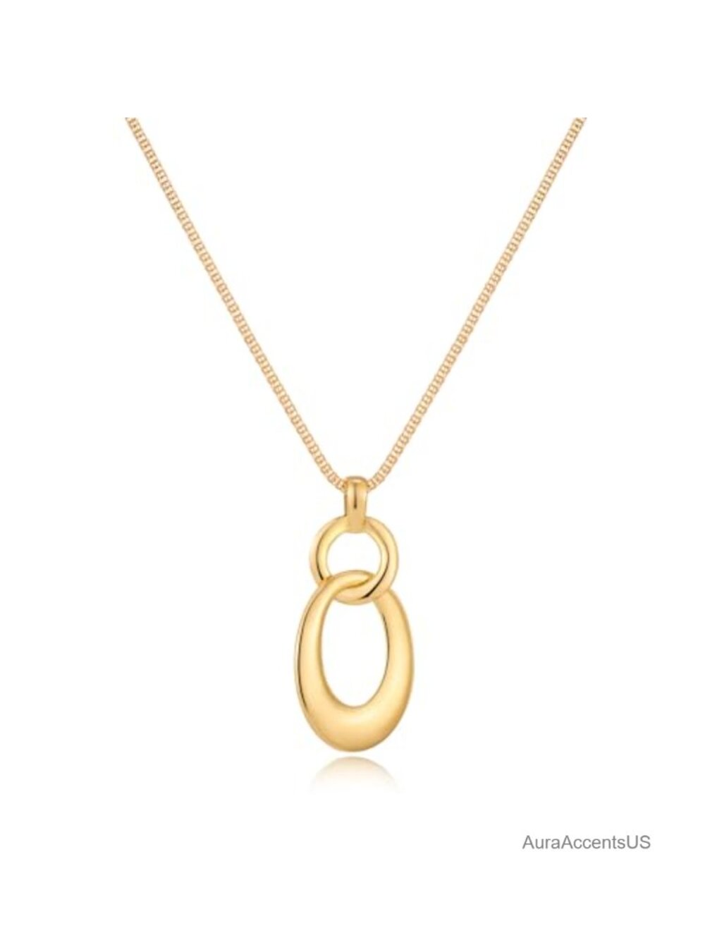 Long Gold Brass Sweater Chain Necklace Tassel Y-Necklace Statement Pendant